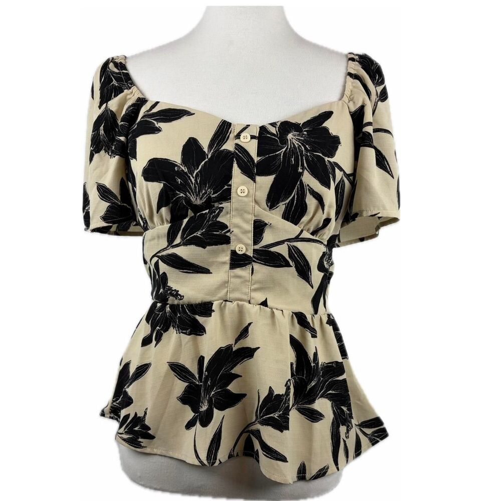 Unbranded Women's Black and Tan Blouse
